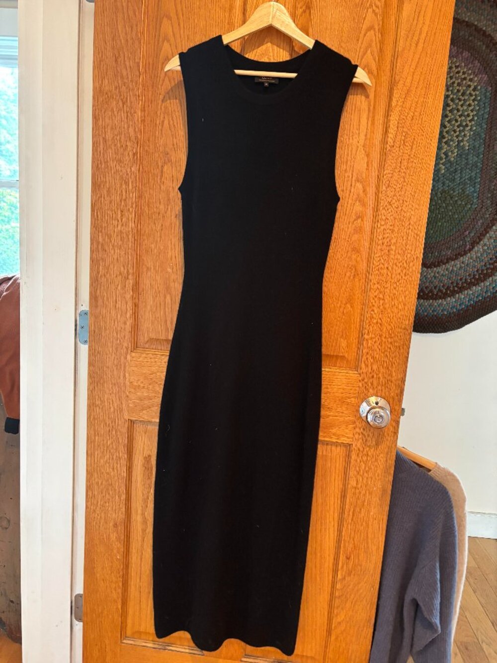 QUINCE 100% MONGOLIAN CASHMERE V NECK SWEATER DRESS BLACK MEDIUM NEVER WORN